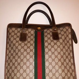 Vintage Gucci Ophidia Tote Handbag Purse Vintage GG Monogram Brown Tote RARE